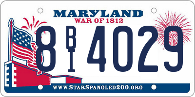 MD license plate 8BI4029