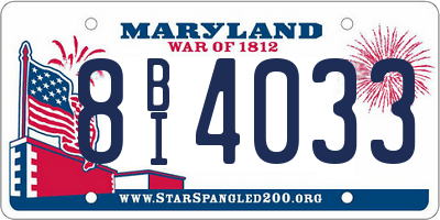 MD license plate 8BI4033