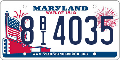 MD license plate 8BI4035