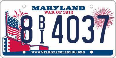 MD license plate 8BI4037