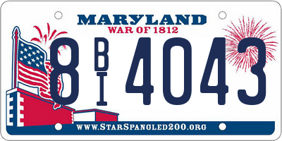 MD license plate 8BI4043