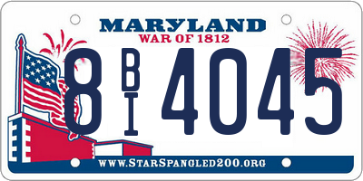 MD license plate 8BI4045