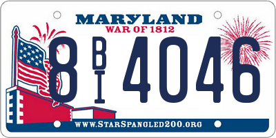 MD license plate 8BI4046