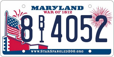 MD license plate 8BI4052