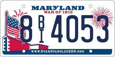 MD license plate 8BI4053