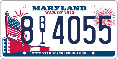 MD license plate 8BI4055
