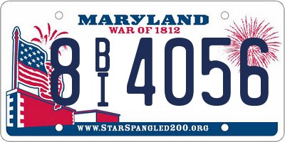 MD license plate 8BI4056