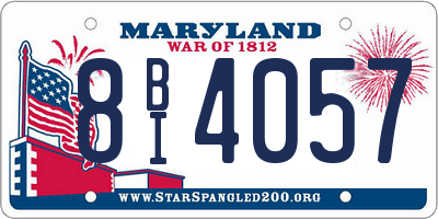 MD license plate 8BI4057