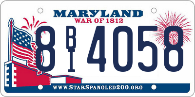 MD license plate 8BI4058