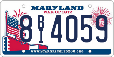 MD license plate 8BI4059
