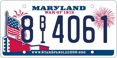 MD license plate 8BI4061