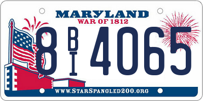 MD license plate 8BI4065