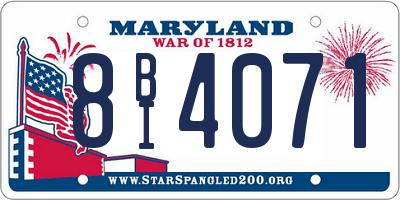 MD license plate 8BI4071