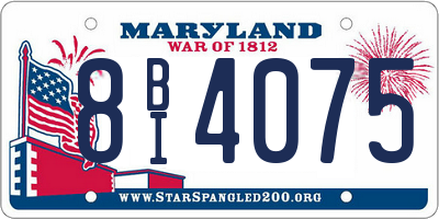 MD license plate 8BI4075