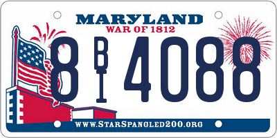MD license plate 8BI4088