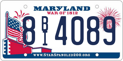 MD license plate 8BI4089