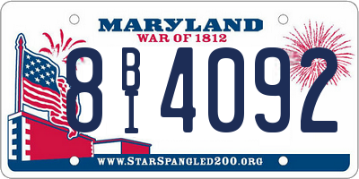 MD license plate 8BI4092