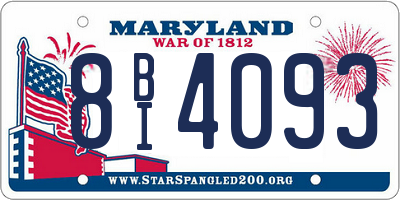 MD license plate 8BI4093