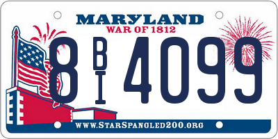 MD license plate 8BI4099
