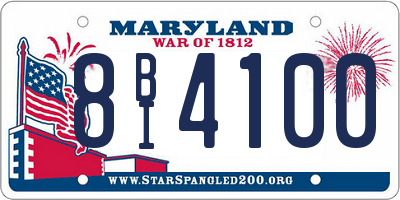 MD license plate 8BI4100