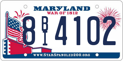 MD license plate 8BI4102