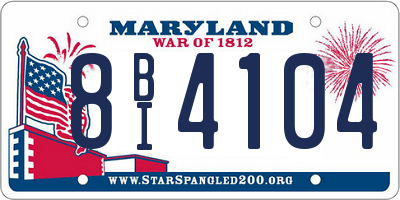 MD license plate 8BI4104