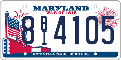 MD license plate 8BI4105
