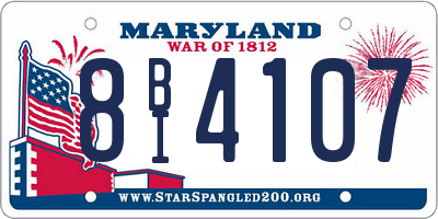MD license plate 8BI4107