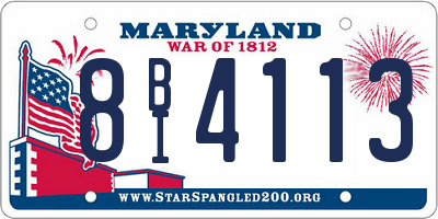 MD license plate 8BI4113