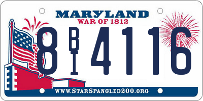 MD license plate 8BI4116