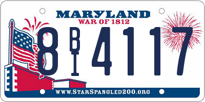MD license plate 8BI4117