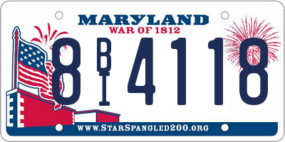 MD license plate 8BI4118