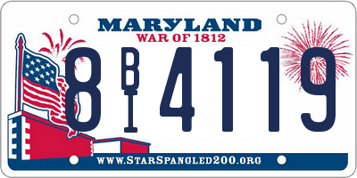 MD license plate 8BI4119