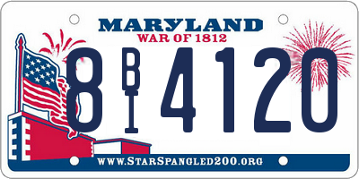 MD license plate 8BI4120