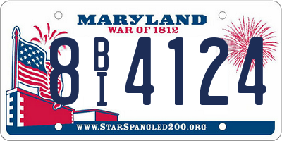 MD license plate 8BI4124