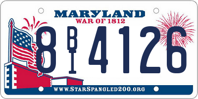MD license plate 8BI4126