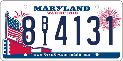 MD license plate 8BI4131