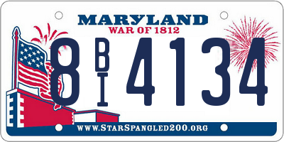 MD license plate 8BI4134