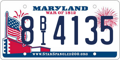 MD license plate 8BI4135