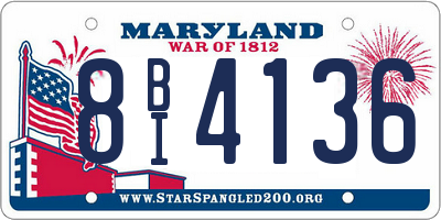 MD license plate 8BI4136