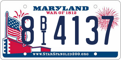 MD license plate 8BI4137