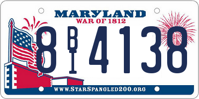 MD license plate 8BI4138