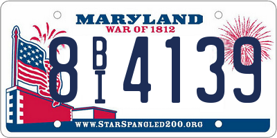MD license plate 8BI4139