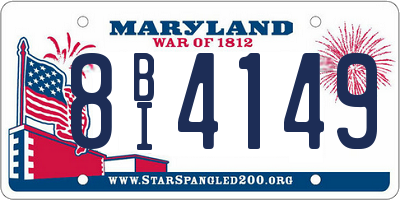 MD license plate 8BI4149