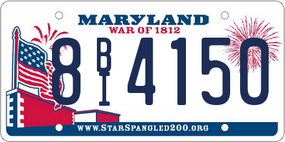 MD license plate 8BI4150