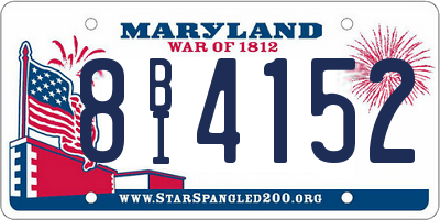 MD license plate 8BI4152