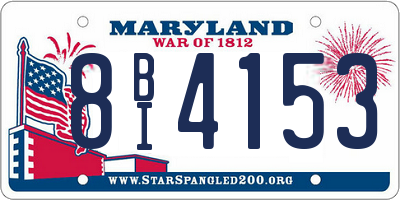MD license plate 8BI4153