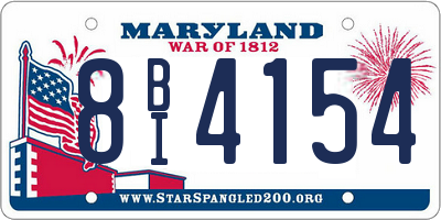 MD license plate 8BI4154