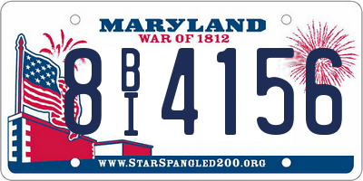 MD license plate 8BI4156
