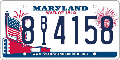 MD license plate 8BI4158